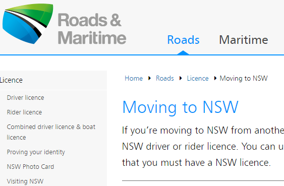 Moving to NSW - Information for international drivers [NSW]