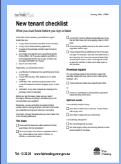 New Tenant Checklist [NSW Fair Trading]
